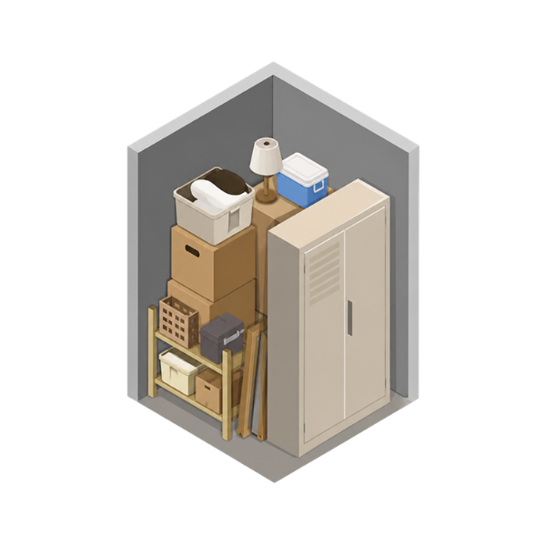 Small 5 by 5 self-storage unit icon